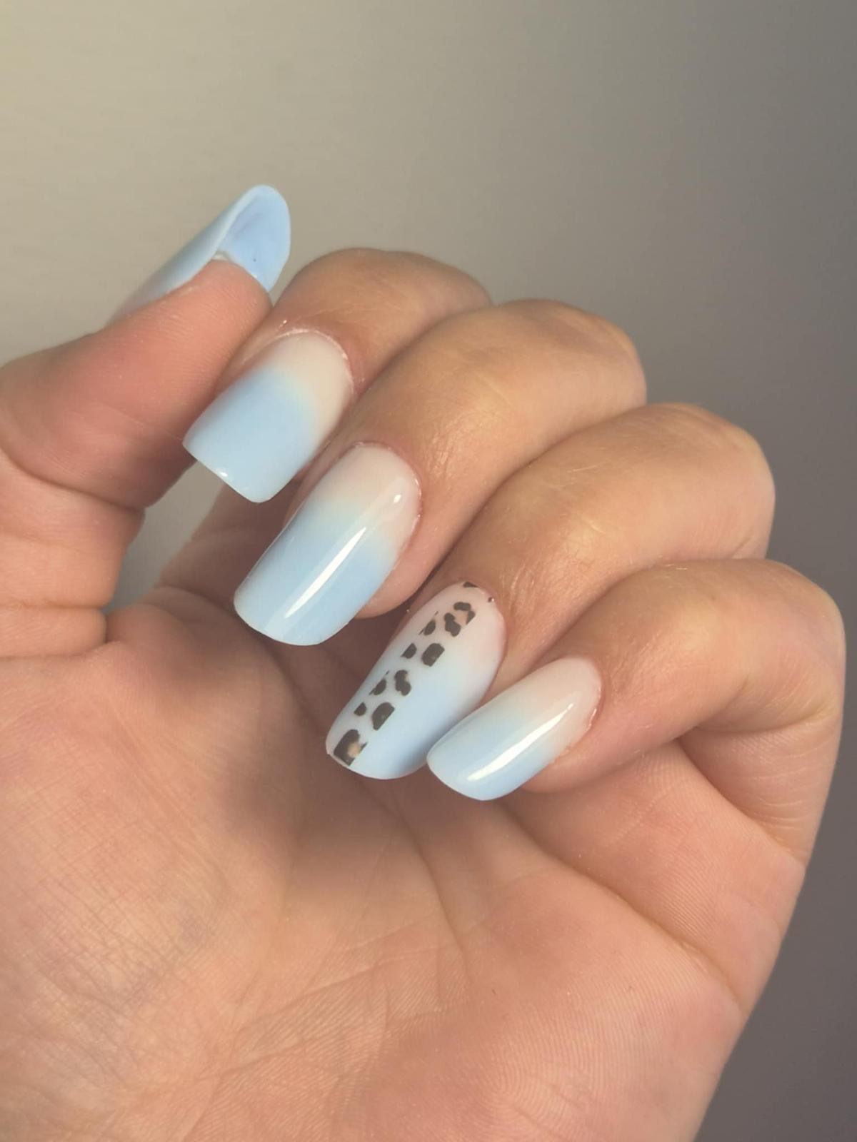 Blue Leopard Ombré — nail art gel art Rezé Nantes M&A Nail Design