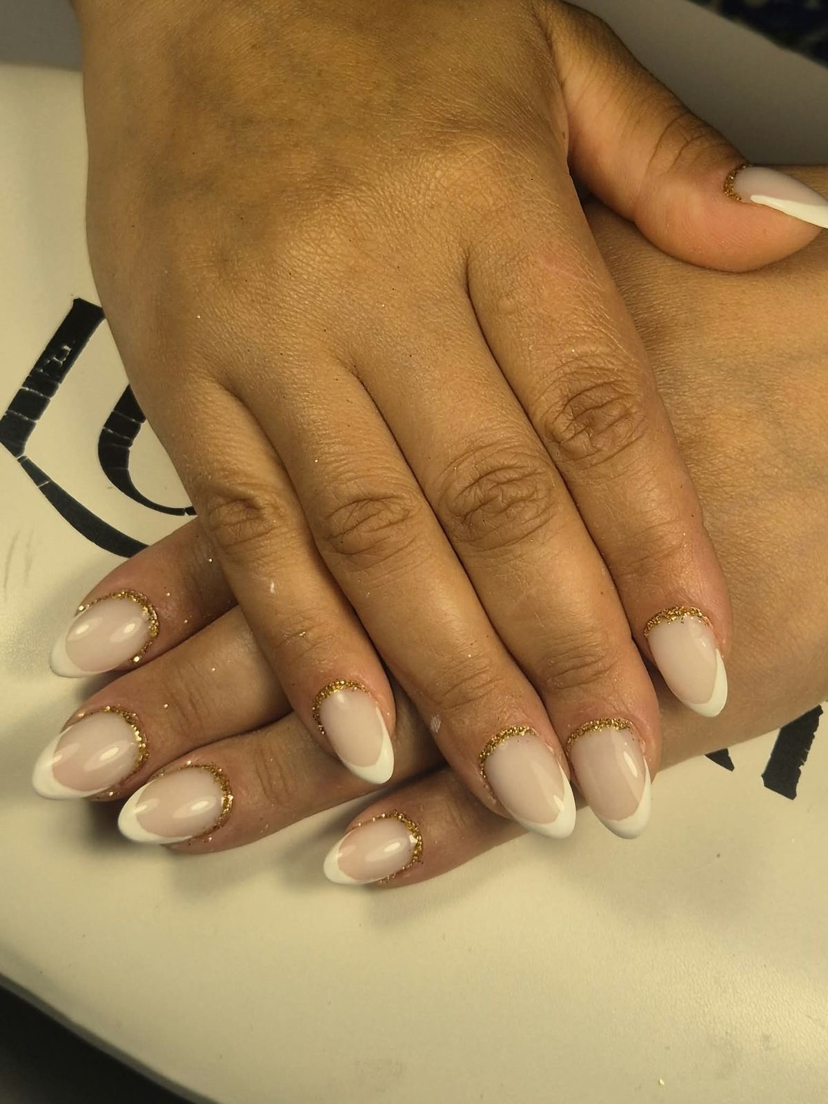 French Liseré Doré Duo — nail art gel french Rezé Nantes M&A Nail Design
