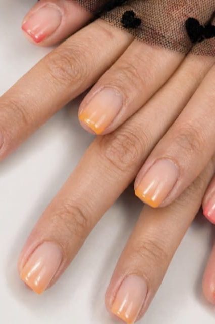 Sunset Ombré French — nail art gel french Rezé Nantes M&A Nail Design