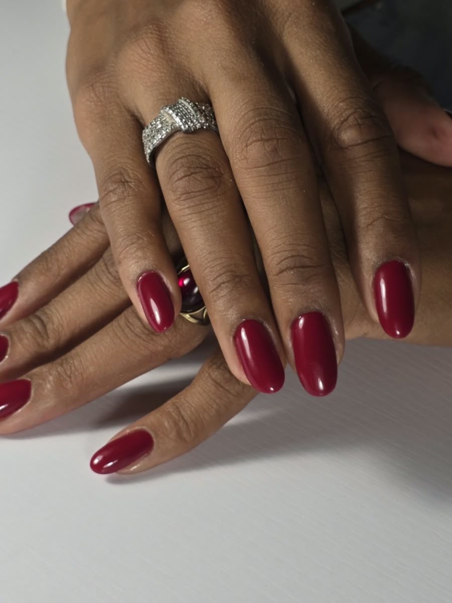 Rouge Amande Duo — nail art gel color Rezé Nantes M&A Nail Design